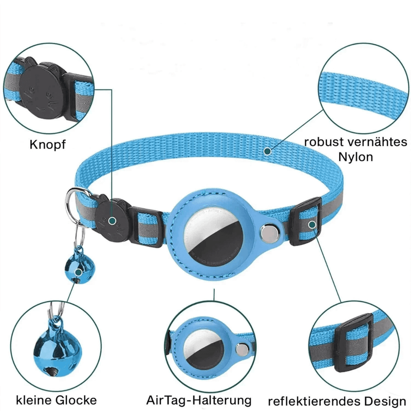 ZADAIA ANTILO - Sicheres GPS-Halsband mit reflektierenden Streifen für Haustiere